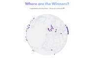 "Where are the winners" 3-D globe screenshot.