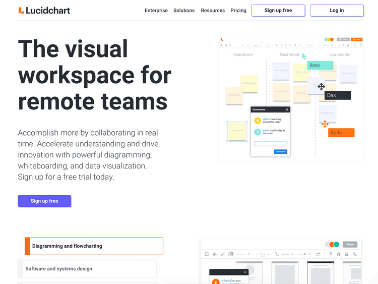 Screenshot of Lucidchart